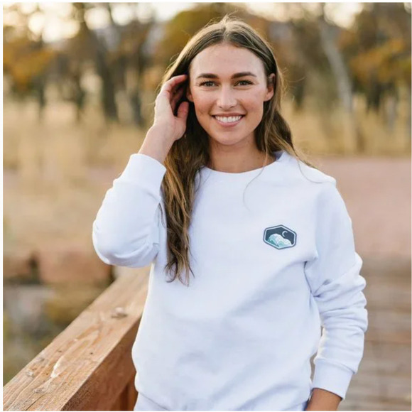 Zyia White Mountain Patch Crew Neck Sweatshirt 2XL - Picture 1 of 4